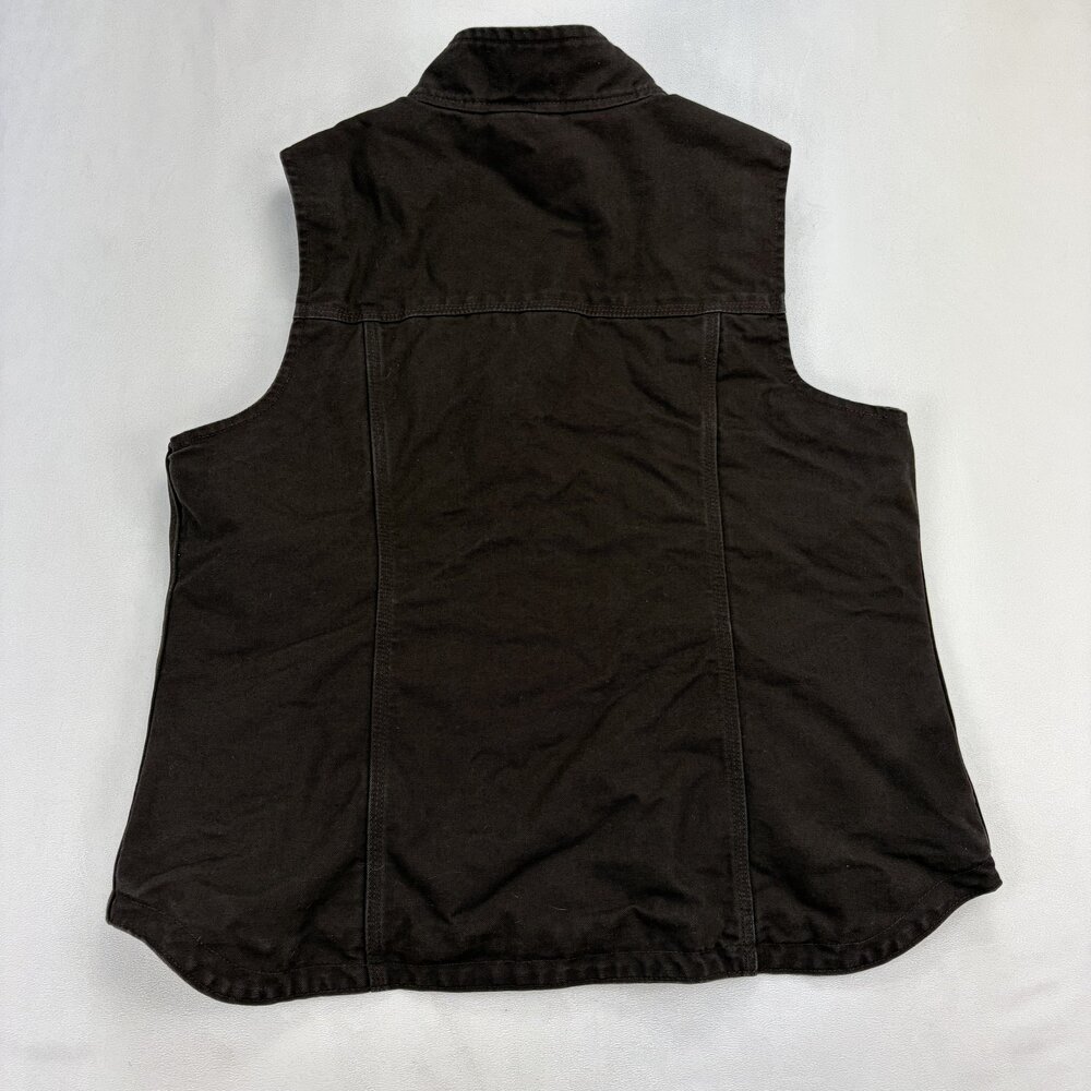 Carhartt Women's Sherpa-Lined Duck Vest Size L Brown - Picture 3 of 10